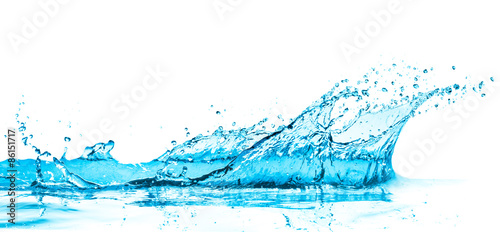 turquoise water splash isolated on white background