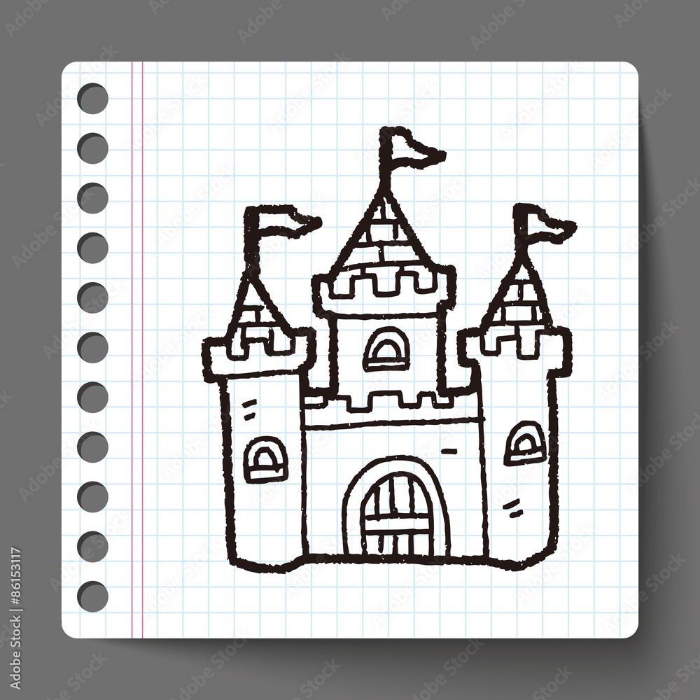 Fototapeta premium castle doodle