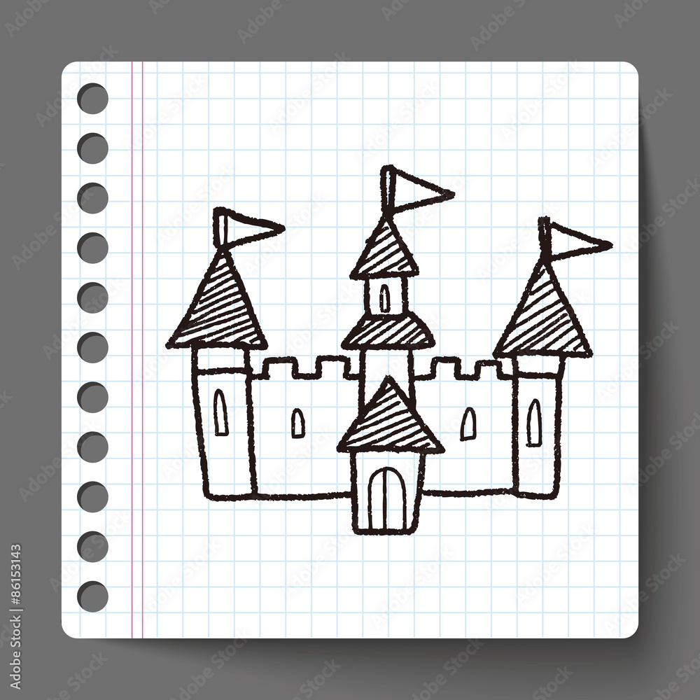Fototapeta premium castle doodle