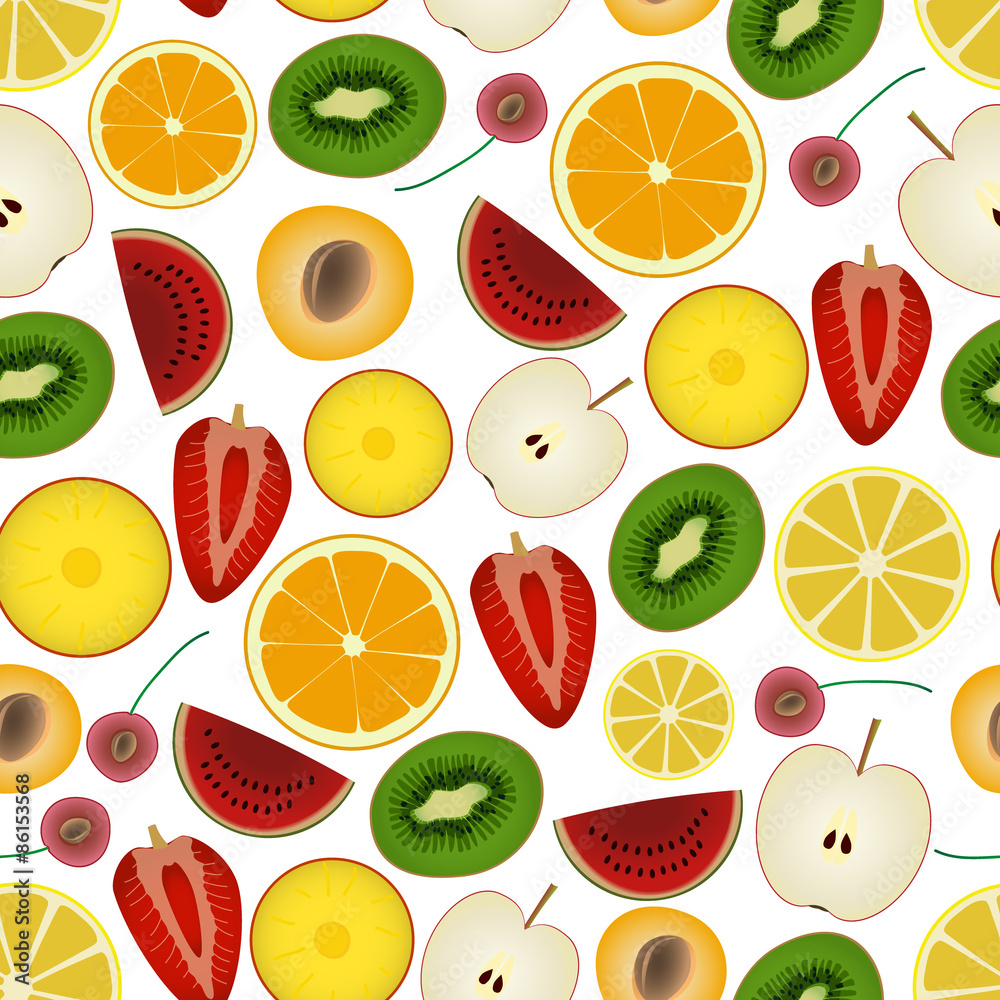 colorful sliced various fruit summer seamless pattern eps10 colorful sliced various fruit summer seamless pattern eps10