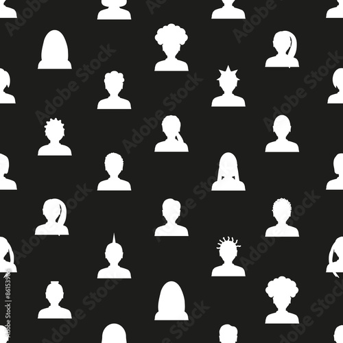 men and women head simple avatar icons seamless pattern eps10