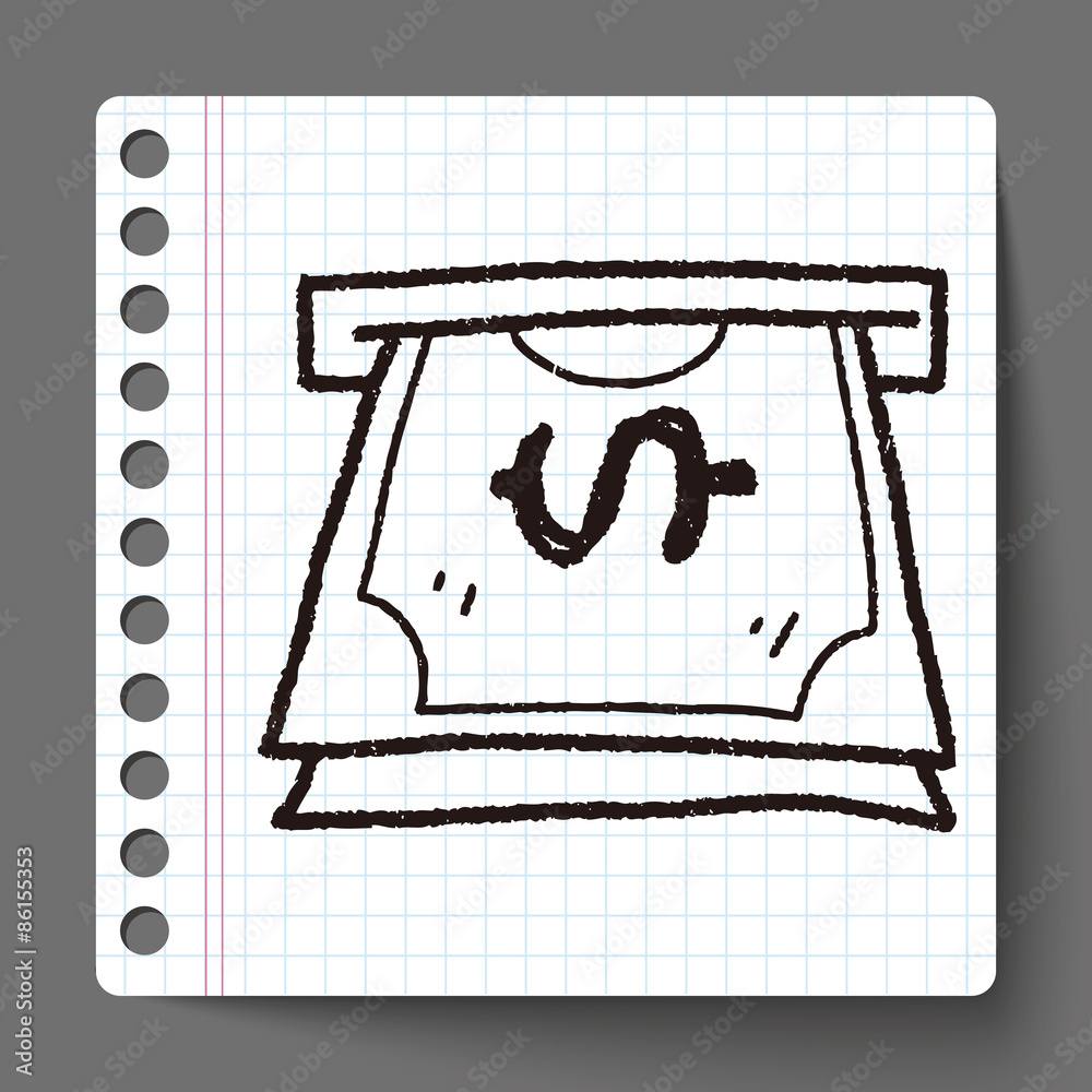 Fototapeta premium ATM doodle drawing