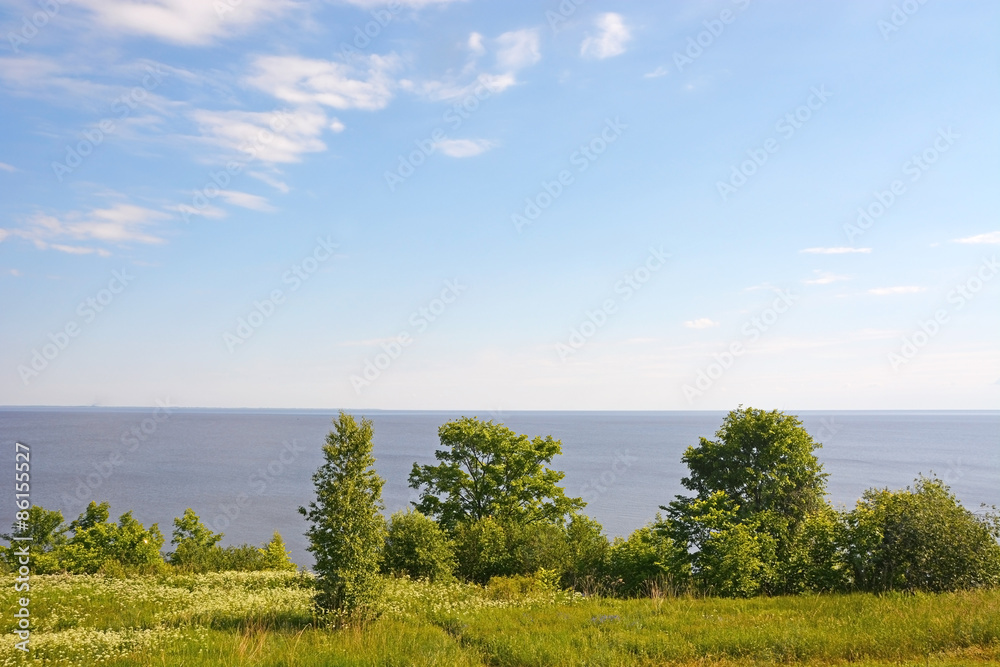 View from the village Korostyn on the Great Lakes Ilmen