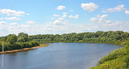 Lovat river valley at sunny day. Russia, Novgorod region