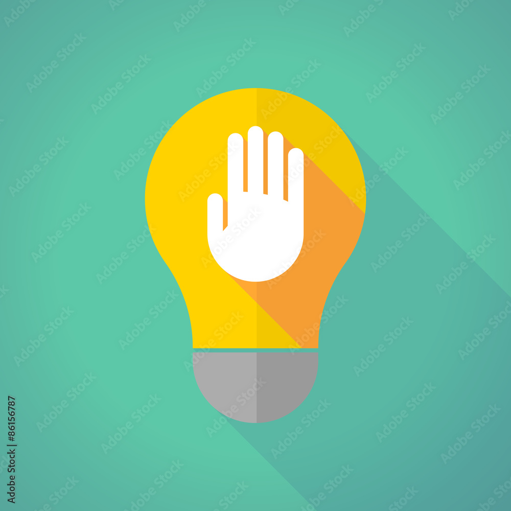 long shadow light bulb with a hand long shadow light bulb with a hand