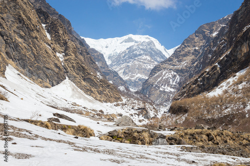 Panorama of the Himalayas in Nepal spring © sergemi