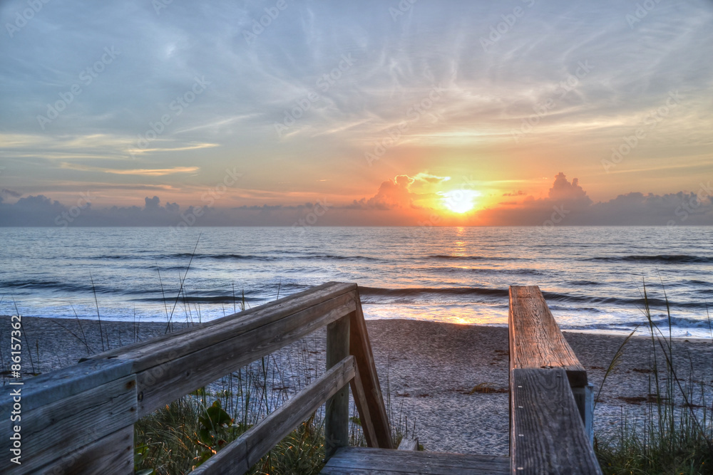 Fototapeta premium Sonnenaufgang am atlantischen Meer