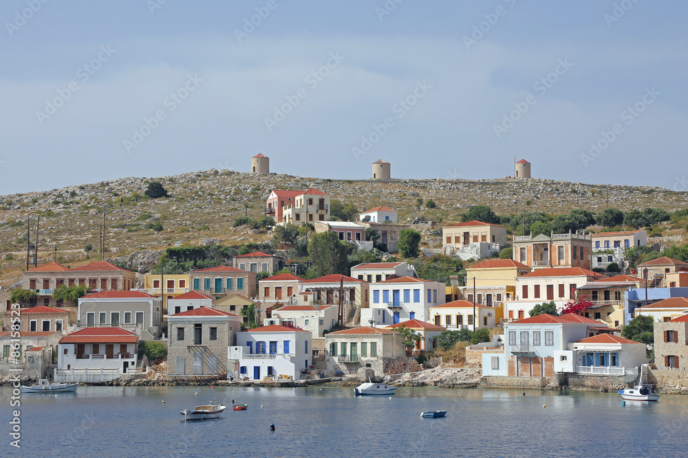 Blick auf die Insel Chalki, Griechenland
