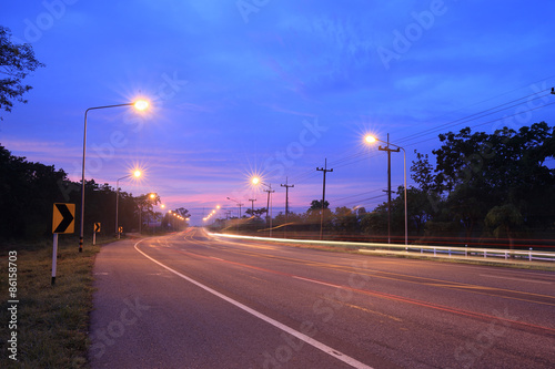 road with light pole