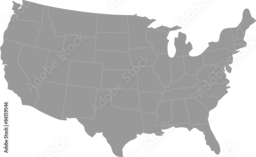 Map Of USA Vector Grey Map