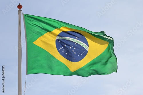 brasilianische Flagge im Wind