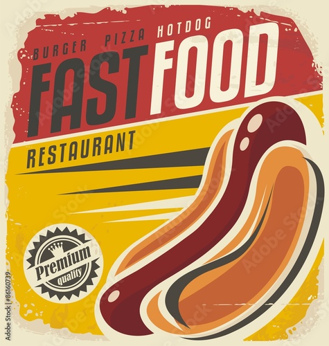 Plakat Koncepcja projektowania retro plakat Hot-Dog