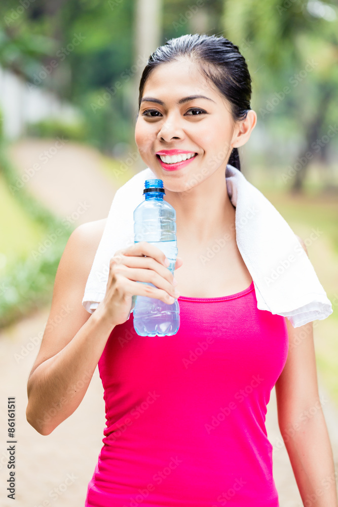 Asian woman having successful sport training Asian woman having successful sport training