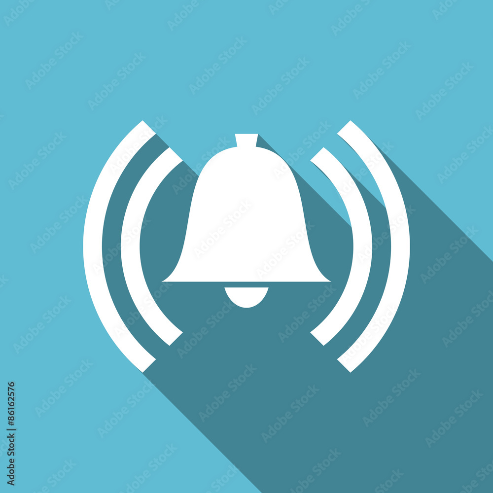 alarm flat icon alert sign bell symbol - obrazy, fototapety, plakaty 