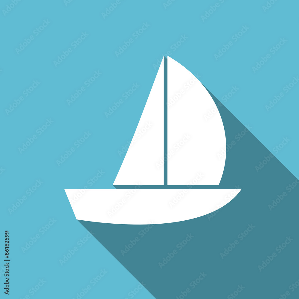 yacht flat icon sail sign yacht flat icon sail sign