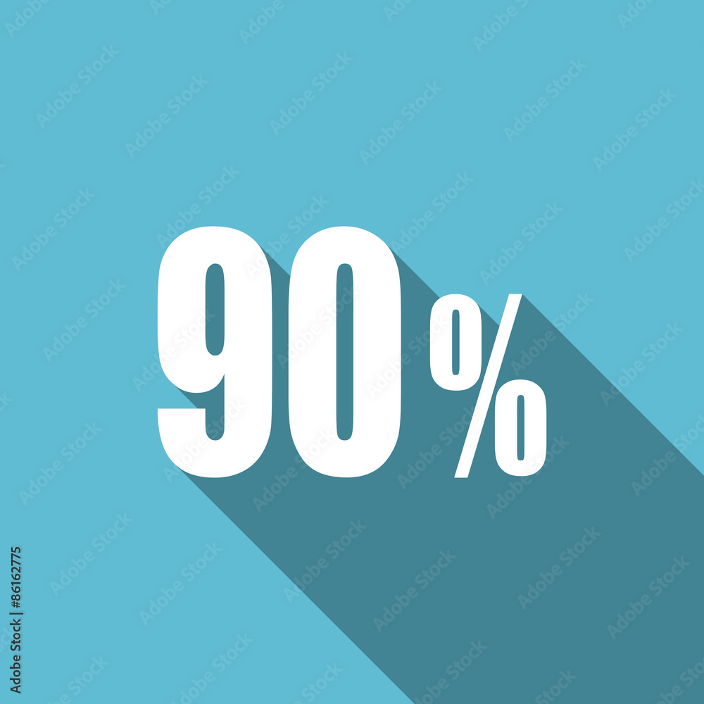 90 percent flat icon sale sign