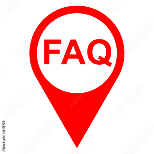 Icono texto FAQ localizacion rojo