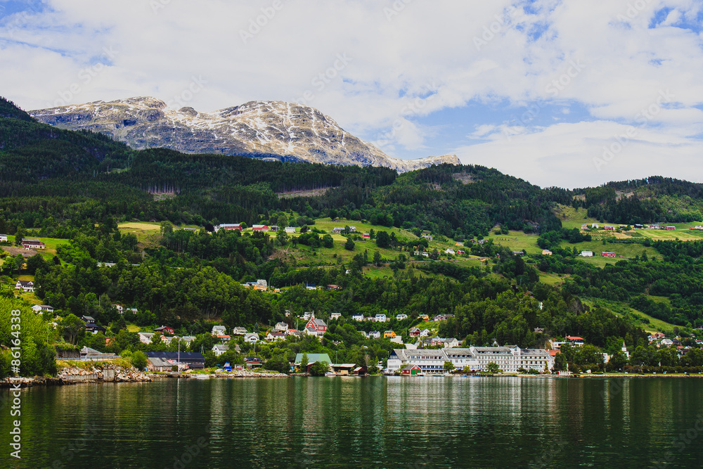 View of village Ulvik, Norway