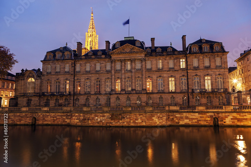 Old Town architecture with Palais Rohan and Strasbourg Minster