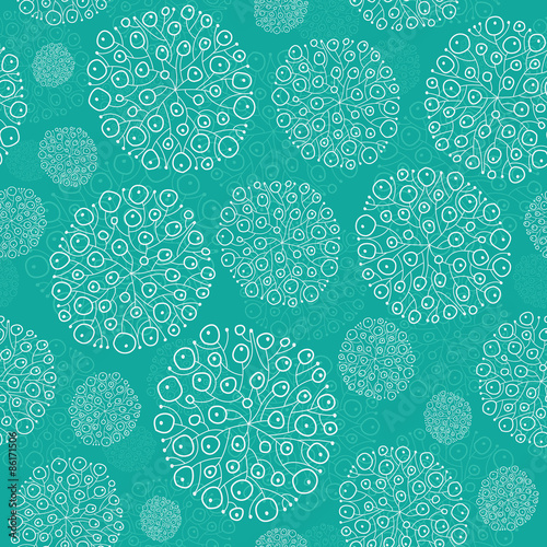Vector Abstract Green Seaweed Bulbs Texture Seamless Pattern