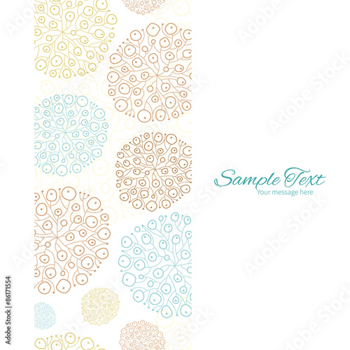 Vector blue brown abstract seaweed texture vertical frame