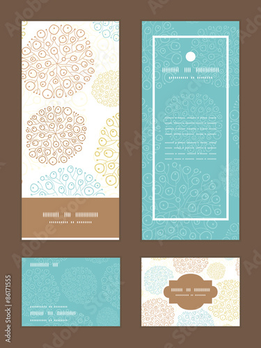 Vector blue brown abstract seaweed texture vertical frame