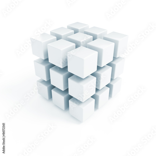 Fototapeta Naklejka Na Ścianę i Meble -  Business concept - 3D block cubes render on white