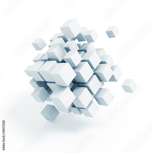 Fototapeta Naklejka Na Ścianę i Meble -  Business concept - 3D block cubes render on white