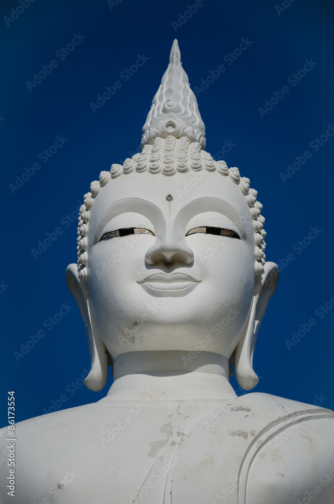 White Buddha Sculpture.