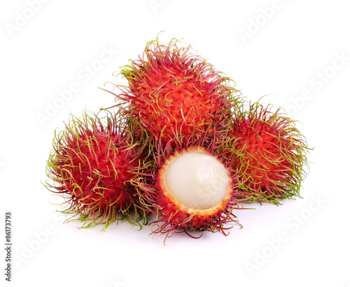 rambutan fruit isolated on white background