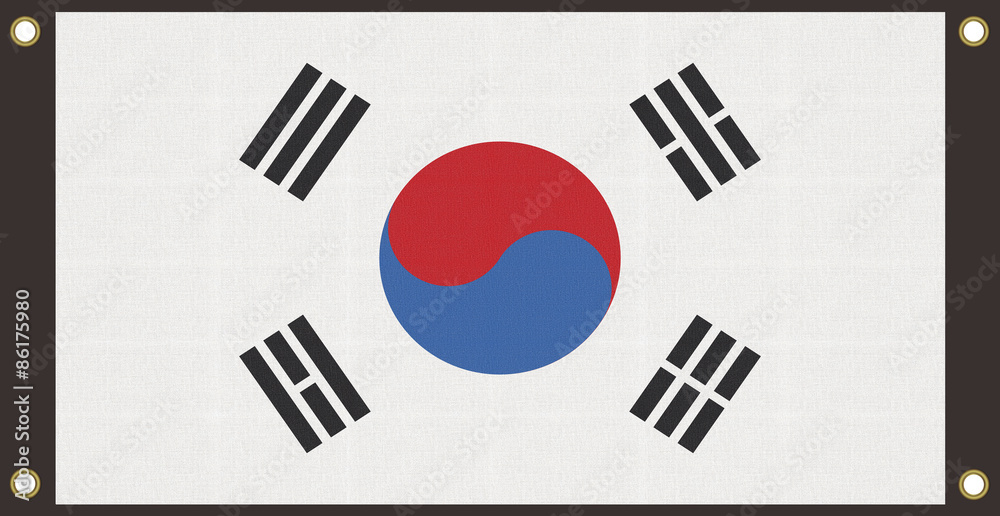 South korea flag background, Eyelet punch the corner South korea flag background, Eyelet punch the corner
