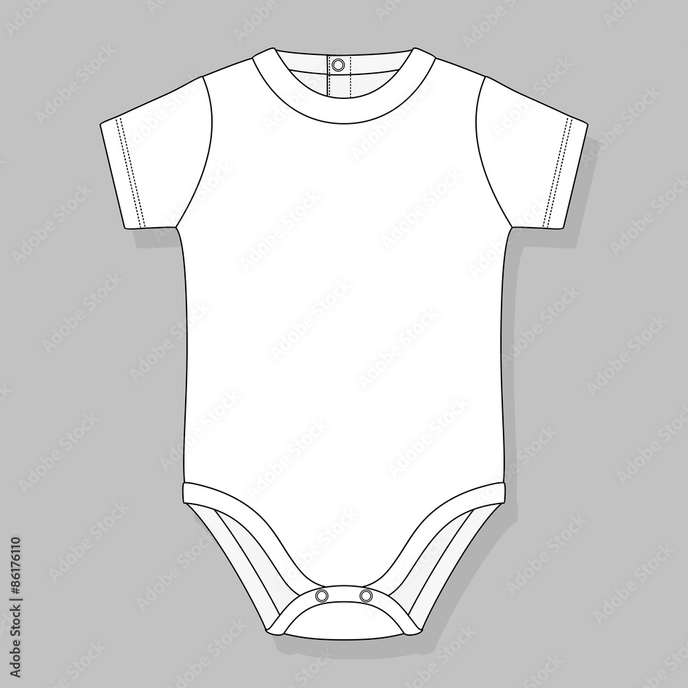 newborn baby bodysuit flat sketch template isolated on grey background newborn baby bodysuit flat sketch template isolated on grey background