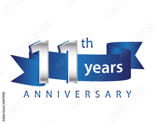 11 Years Anniversary Logo Blue Ribbon