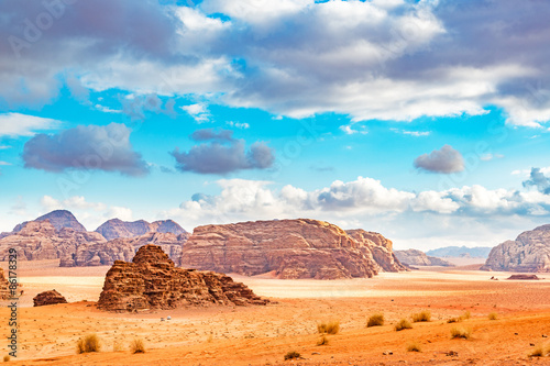 Jordanian desert in Wadi Rum  Jordan.