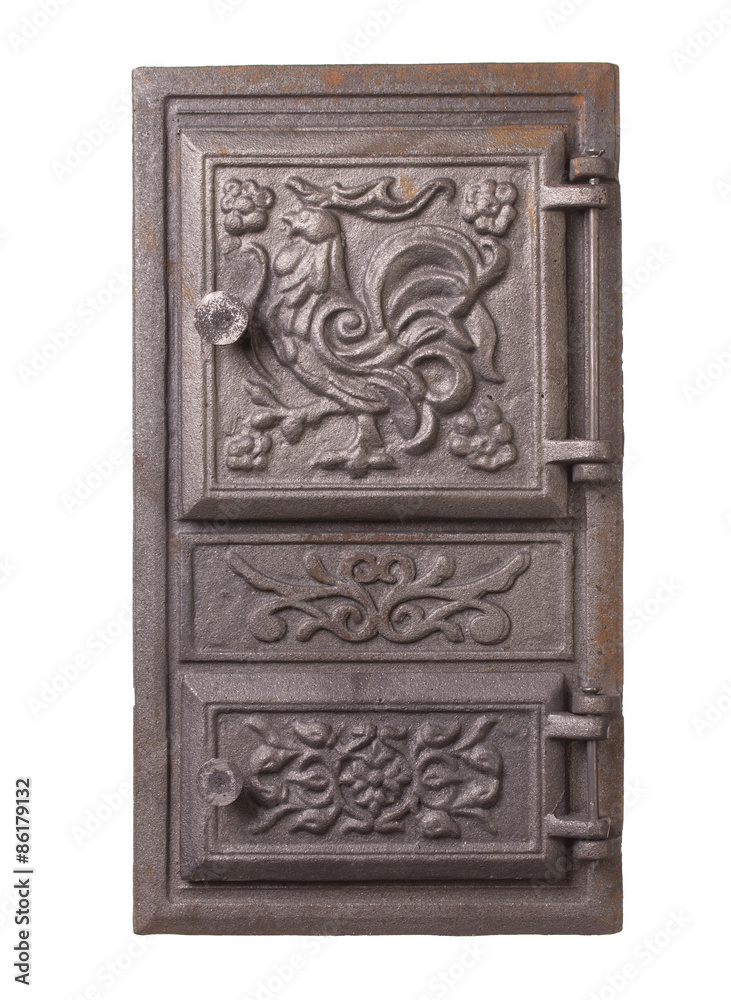 Cast iron door for furnaces. 