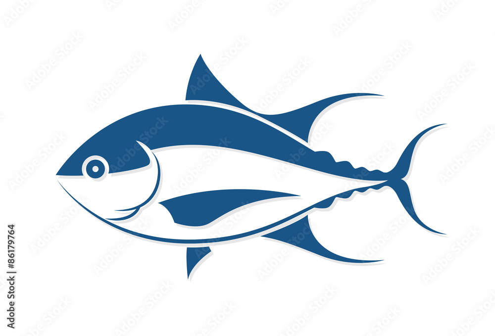 graphic fish tattoo style, vector