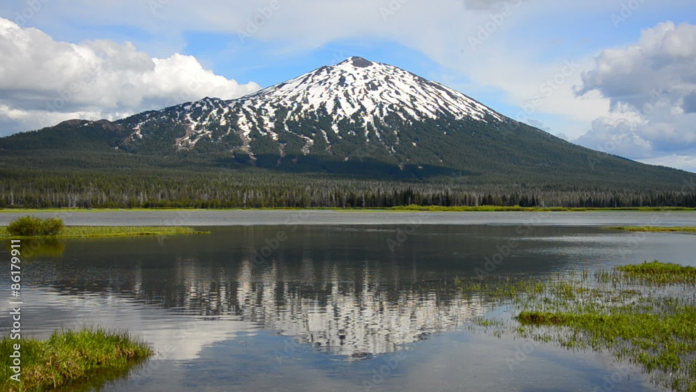 Reflection of Mount Bachelor in Sparks Lake near Bend in central Oregon Reflection of Mount Bachelor in Sparks Lake near Bend in central Oregon