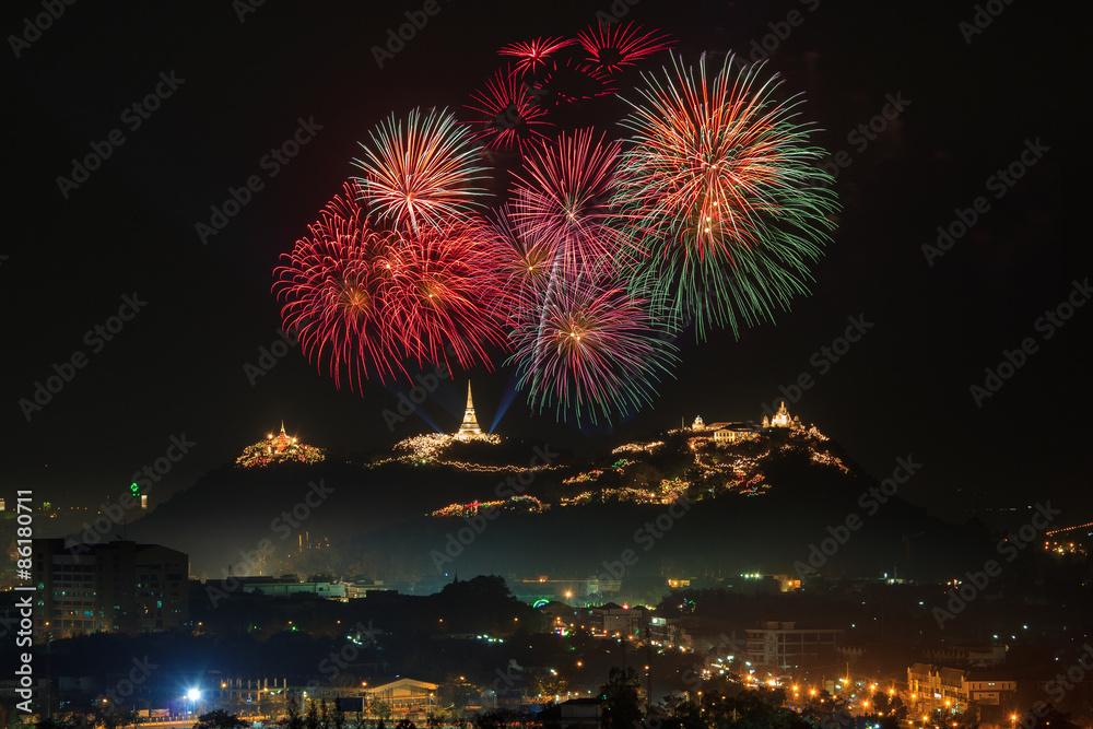 Festival firework annual at Phetchaburi province,Thailand Festival firework annual at Phetchaburi province,Thailand