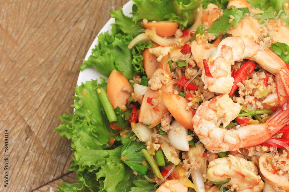 Shrimp glass noodles salad แa - Asia food Shrimp glass noodles salad แa - Asia food