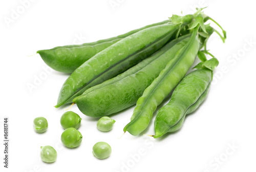  Peas with leaves isolated on white