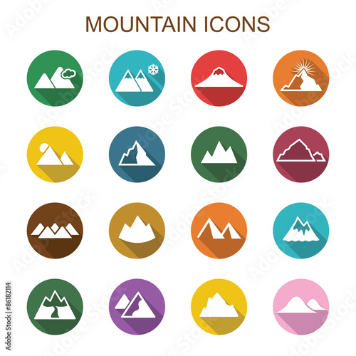 mountain long shadow icons