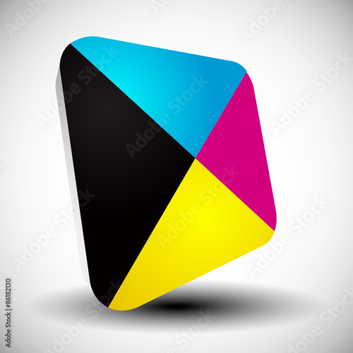 Cmyk icon. Graphics for prepress, DTP, press, printing concepts.