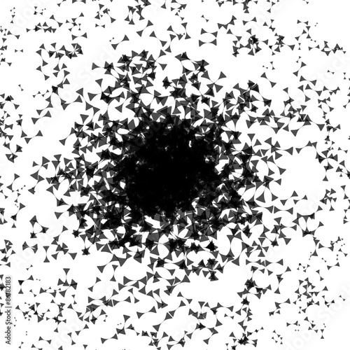 Abstract background made of scattered shapes, black and white ar #86182183