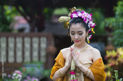 Thai Woman In Traditional Costume Of Thailand
