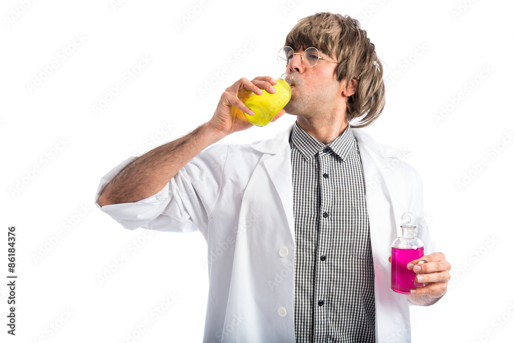 Scientist drinking a potion Scientist drinking a potion