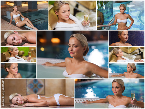 beautiful young woman relaxing at luxury spa