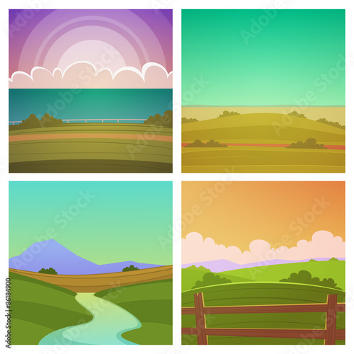 Cartoon Landscape Set