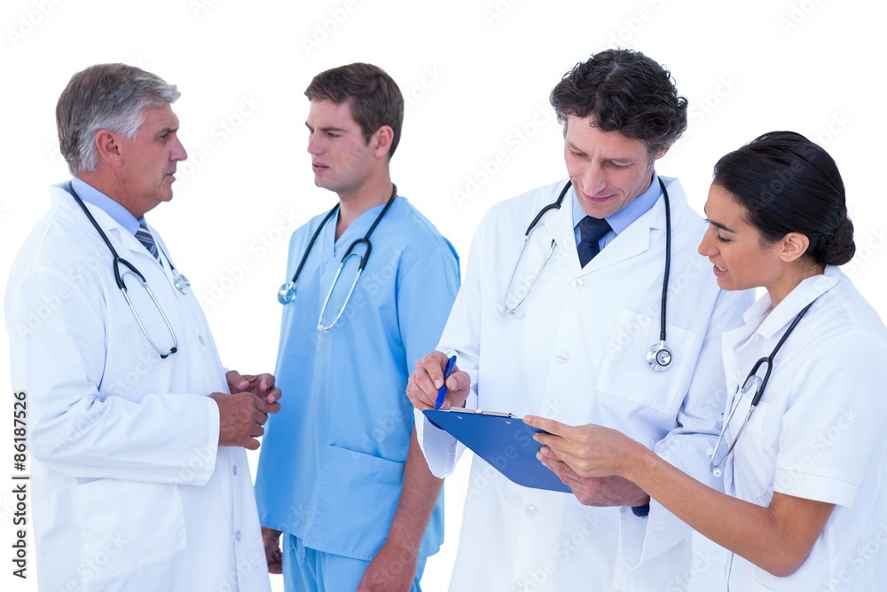 Doctors and nurses discussing together Doctors and nurses discussing together