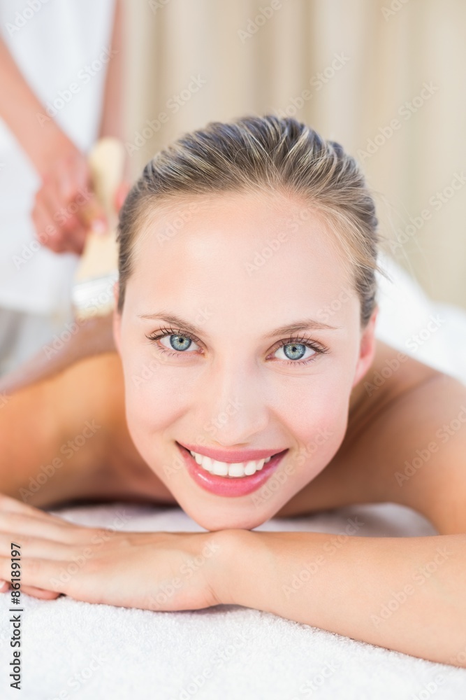Beautiful blonde enjoying a chocolate beauty treatment Beautiful blonde enjoying a chocolate beauty treatment