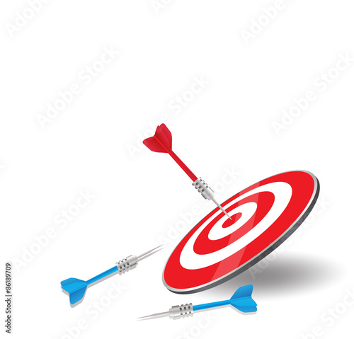 The red arrow achieved hit center Target